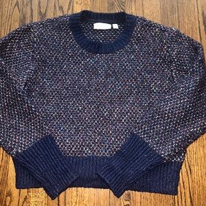 Women's Navy Speckled Sweater